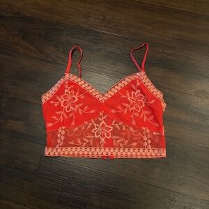 Floral Red/Orange Honey Punch Bra Size Medium